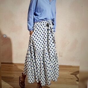 The Westside Brand Miramar lined maxi skirt white gauze